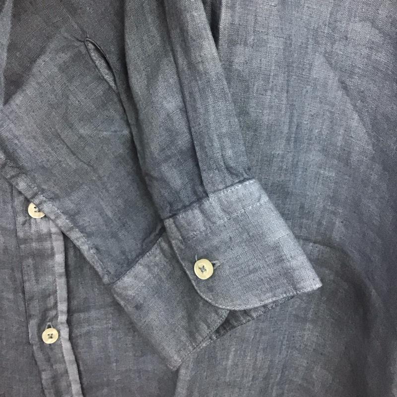 グランサッソ Gran Sasso シャツ、ブラウス 長袖 長袖シャツ 無地シャツ ノーカラーシャツ 無地 青 / ブルー /  メンズ USED 古着 中古 10137966