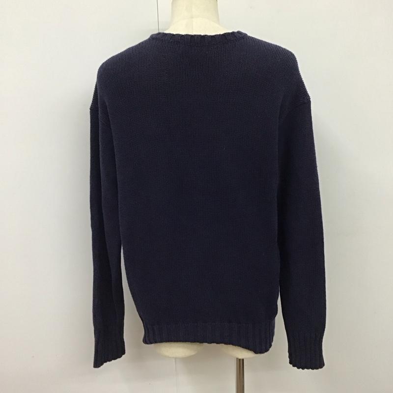 ポロバイラルフローレン Polo by RALPH LAUREN ニット、セーター 長袖 M 無地 紺 / ネイビー /  メンズ USED 古着 中古 10121840