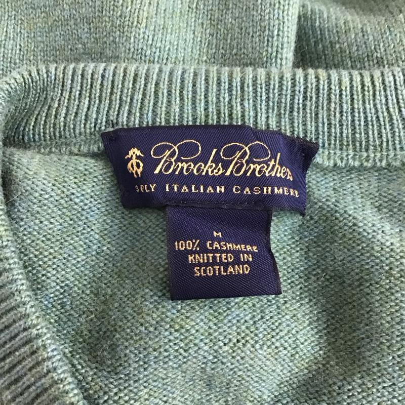 ブルックスブラザーズ BROOKS BROTHERS ニット、セーター 長袖 長袖ニットカットソー ニット セーター Vネックニット M 無地 緑 / グリーン /  メンズ USED 古着 中古 10113620