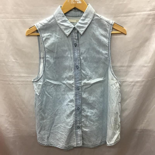 マウジー MOUSSY シャツ、ブラウス 半袖 0105SA30-6900 ノースリーブ デニム FREE 無地 水色 / ライトブルー /  レディース USED 古着 中古 10118178