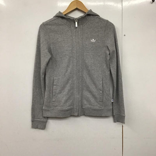 アディダス adidas パーカー 長袖 ジップパーカー 38 無地 灰 / グレー /  レディース USED 古着 中古 10142788