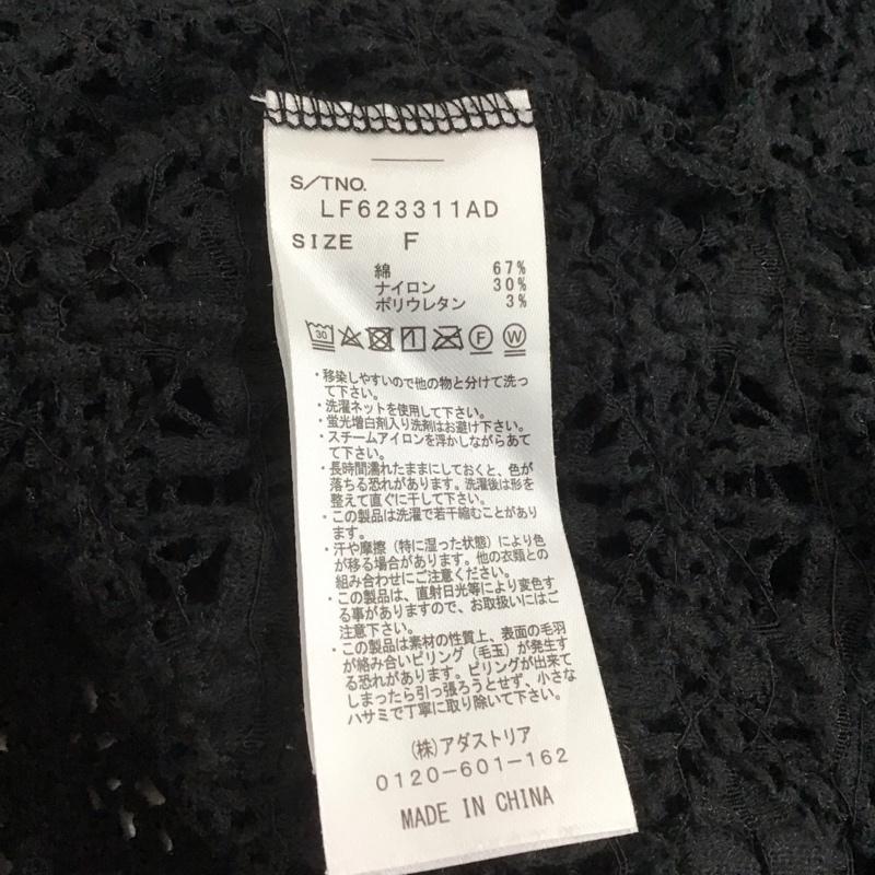 ローリーズファーム LOWRYS FARM カットソー 七分袖 LF623311AD レースチュニック FREE レース柄 黒 / ブラック /  レディース USED 古着 中古 10146377