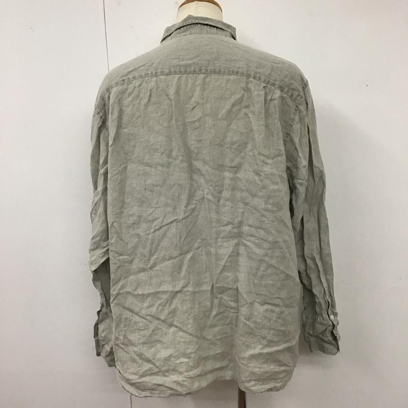 トミーバハマ Tommy Bahama シャツ、ブラウス 長袖 長袖シャツ カラーシャツ ポケットシャツ 長袖カットソー XXL ロゴ、文字 灰 / グレー /  メンズ USED 古着 中古 10119946