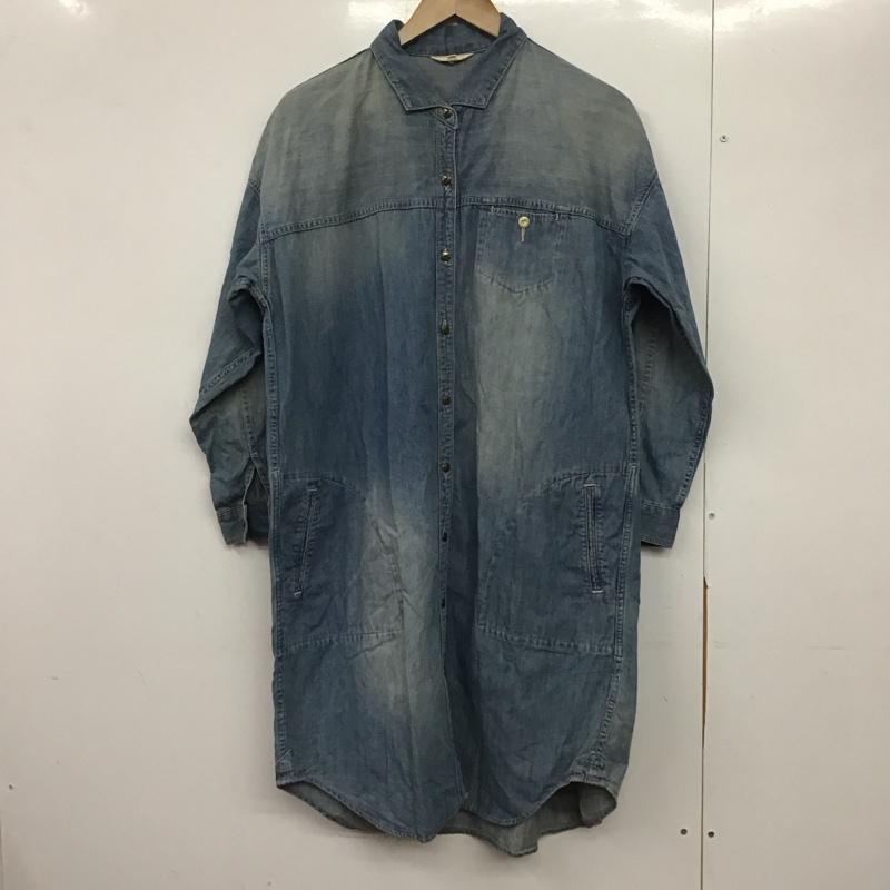 スタディオクリップ studio CLIP ワンピース ロングスカート 長袖シャツワンピース ロングワンピース デニム L 無地 インディゴ / インディゴ /  レディース USED 古着 中古 10145408