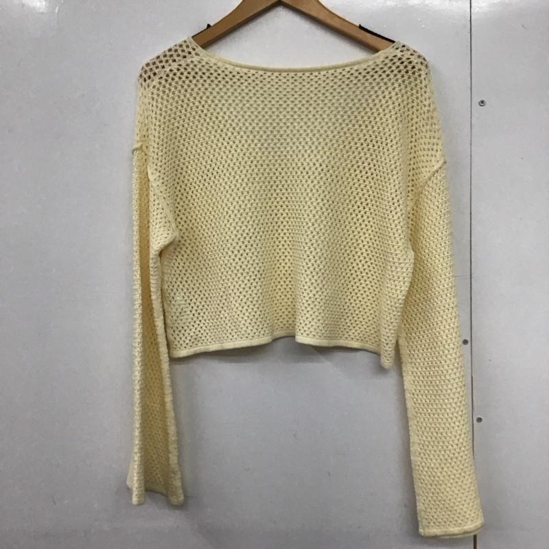 ローリーズファーム LOWRYS FARM カットソー 長袖 長袖カットソー 鍵網ニット Vネック FREE 無地 白 / ホワイト /  レディース USED 古着 中古 10142683