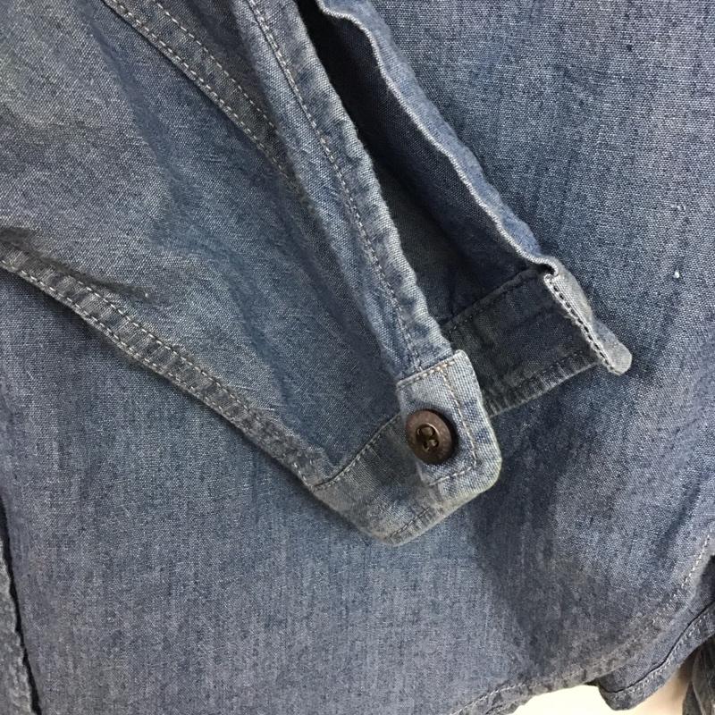 ピッグアンドルースター PIG&ROOSTER シャツ、ブラウス 長袖 長袖シャツ 無地シャツ ノーカラーシャツ デニムシャツ 40 無地 インディゴ / インディゴ /  メンズ USED 古着 中古 10132184