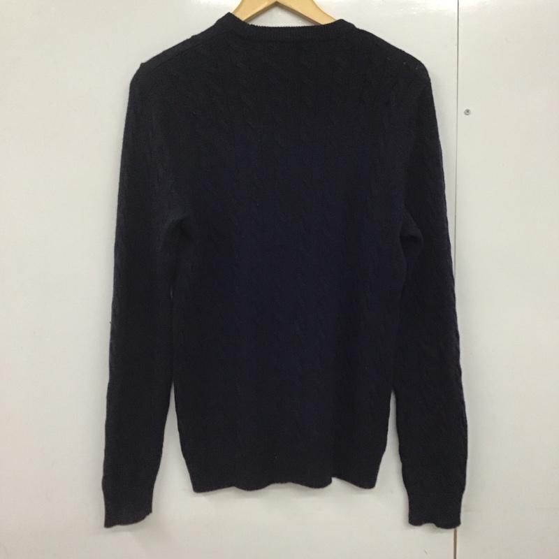 フレッドペリー FRED PERRY ニット、セーター 長袖 長袖ニットカットソー クルーネック セーター S ロゴ、文字 紺 / ネイビー /  メンズ USED 古着 中古 10140910