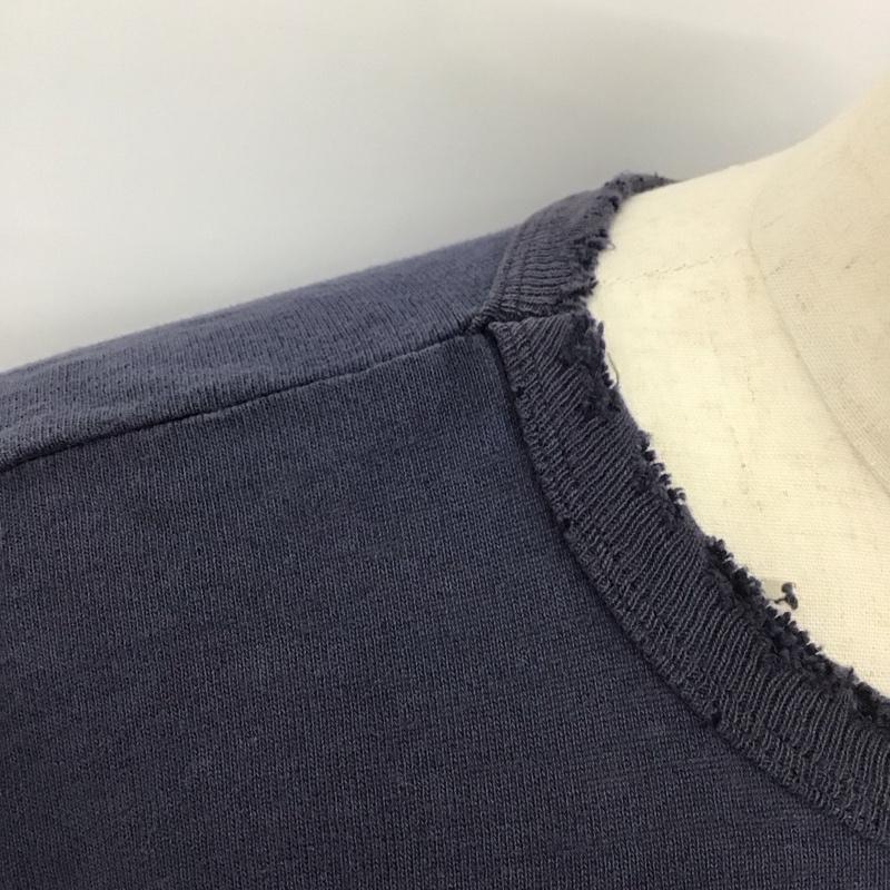 チャンピオン Champion Tシャツ 半袖 クルーネック 80年代 L ワンポイント 紺 / ネイビー /  メンズ USED 古着 中古 10112659