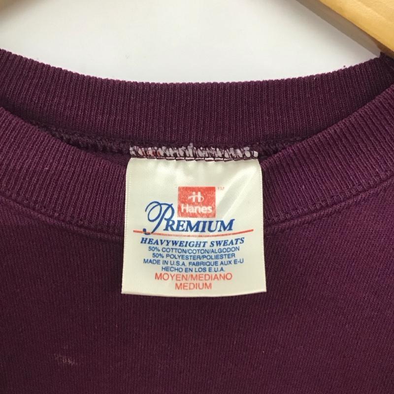 ヘインズ HANES トレーナー 長袖 長袖トレーナー スウェット クルーネック プルオーバー M ロゴ、文字 紫 / パープル /  メンズ USED 古着 中古 10140799