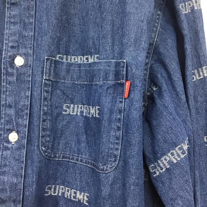 シュプリーム Supreme シャツ、ブラウス 長袖 19AW dimensionslogodenimshirt デニムシャツ プリントシャツ L プリント インディゴ / インディゴ /  メンズ USED 古着 中古 10142907