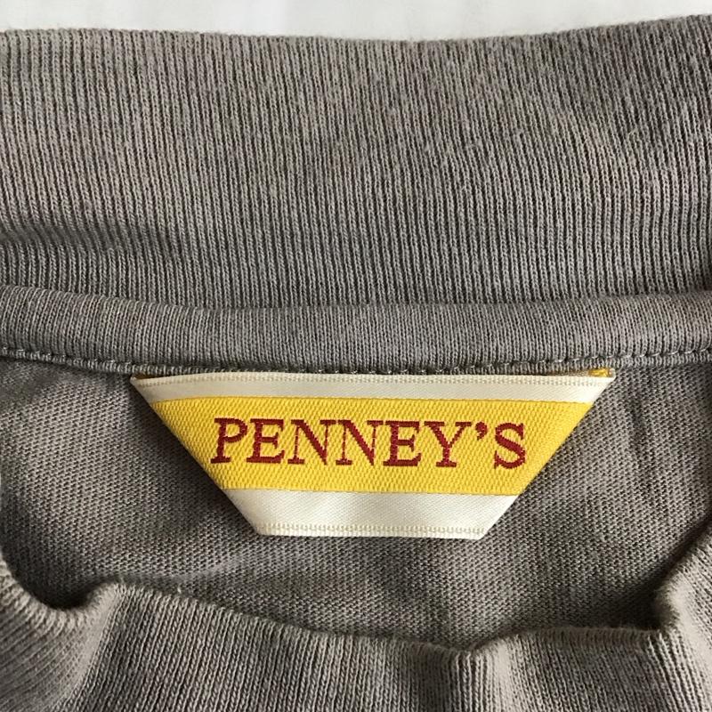 ペニーズ PENNEY S Tシャツ 長袖 112-04-0327 SHIPS別注 FOX ロゴ ワッペン ソリッド モックネック ロンT L ワンポイント 灰 / グレー /  メンズ USED 古着 中古 10118335