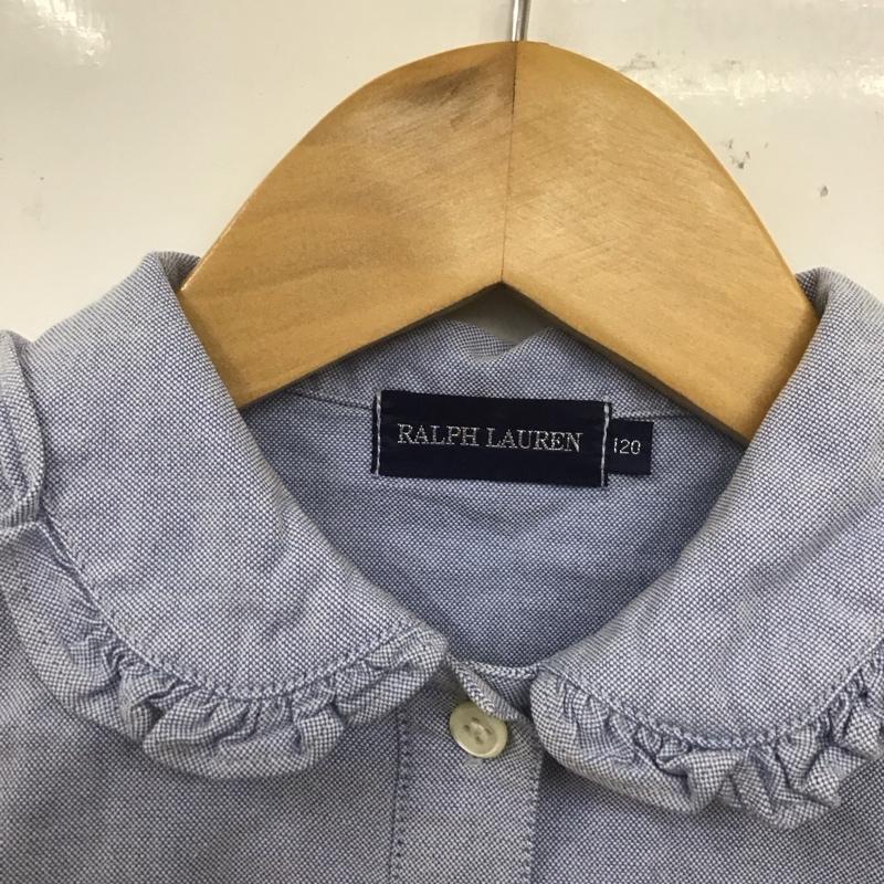 ラルフローレン RALPHLAUREN シャツ、ブラウス 長袖 3234-7433 キッズ フリル 120 120cm ワンポイント 水色 / ライトブルー /  ガールズ USED 古着 中古 10108287