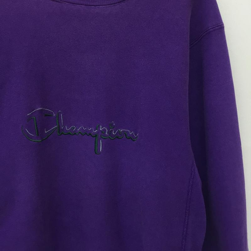 チャンピオン Champion トレーナー 長袖 REVERSE　WEAVE　リバースウィーブ　90s　USA製 L ロゴ、文字 紫 / パープル /  メンズ USED 古着 中古 10134381