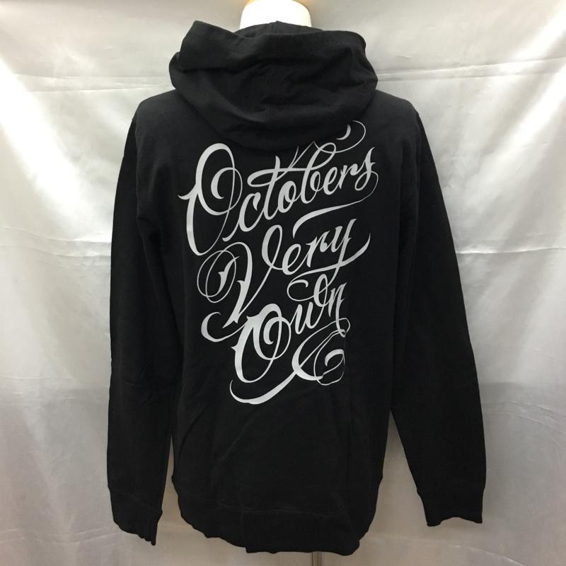 オクトーバーズ ベリー オウン OCTOBERS VERY OWN パーカー 長袖 フーディー プルオーバー ふくろう バックプリント L ワンポイント 黒 / ブラック /  メンズ USED 古着 中古 10109673