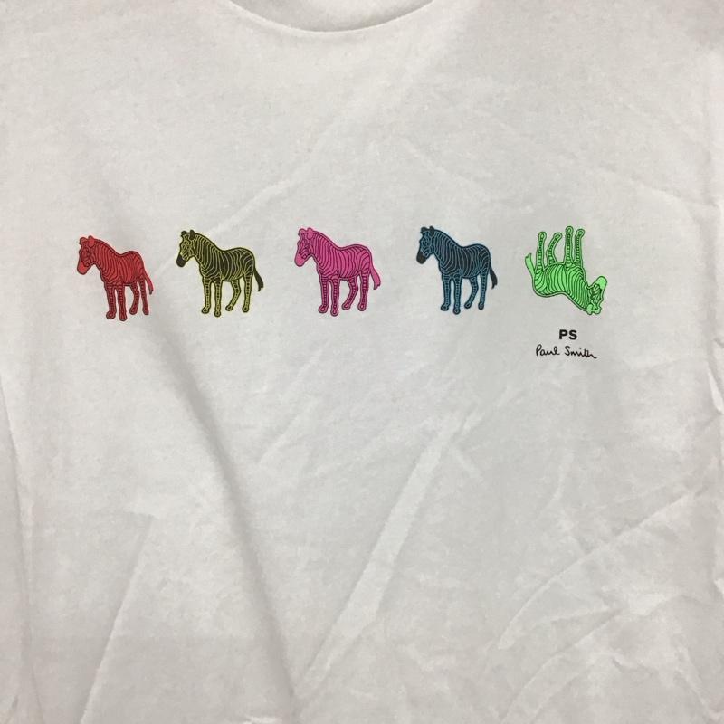 ポールスミス Paul Smith Tシャツ 半袖 半袖カットソー プリントTシャツ クルーネックカットソー L プリント 白 / ホワイト /  メンズ USED 古着 中古 10135745