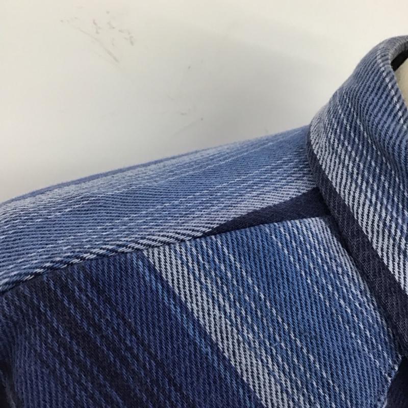 キイ KEY シャツ、ブラウス 長袖 長袖シャツ カラーシャツ カジュアルシャツ SADDLEKING ストライプシャツ ストライプ 青 / ブルー /  メンズ USED 古着 中古 10110724