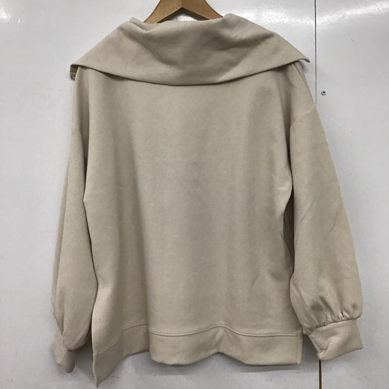 ミスティウーマン mysty woman トレーナー 長袖 ハーフジップ M 無地 ベージュ / ベージュ /  レディース USED 古着 中古 10141226