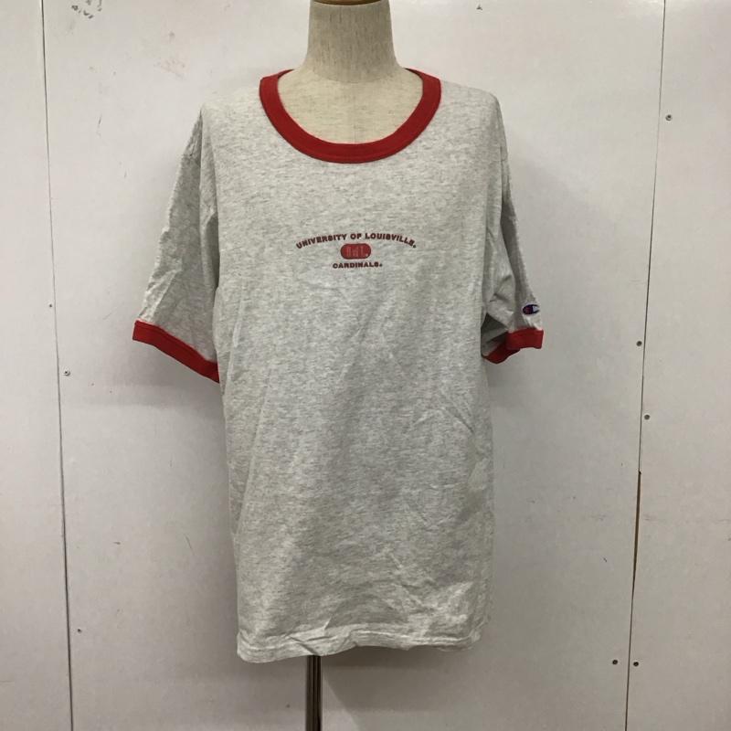 チャンピオン Champion Tシャツ 半袖 半袖カットソー プリントTシャツ クルーネックカットソー L ロゴ、文字 灰 / グレー /  メンズ USED 古着 中古 10127128