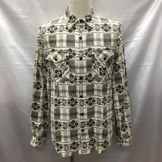 デニム アンド サプライ DENIM & SUPPLY シャツ、ブラウス 長袖 胸ポケット M 総柄 アイボリー / アイボリー / X ダークブラウン / ダークブラウン /  メンズ USED 古着 中古 10117160
