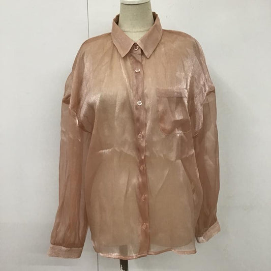 マジェスティックレゴン MAJESTIC LEGON シャツ、ブラウス 長袖 シアーシャツ M 無地 桃 / ピンク /  レディース USED 古着 中古 10105807