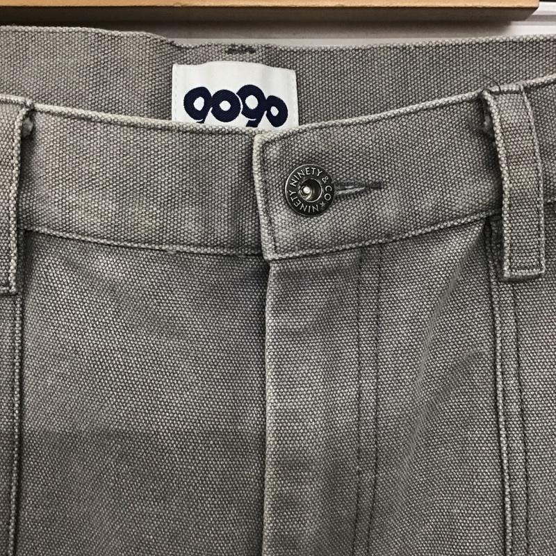 ナインティナインティ 9090 パンツ デニム、ジーンズ デニムパンツ ワイドパンツ カジュアルパンツ XL ロゴ、文字 灰 / グレー /  メンズ USED 古着 中古 10140812