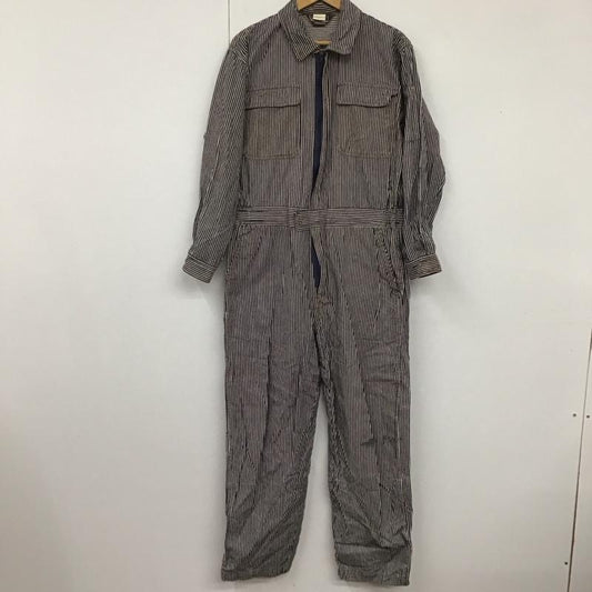 古着 USED ワンピース・ドレス・オールインワン ワンピース・ドレス・オールインワン オールインワン つなぎ ワークパンツ カジュアルパンツ 長袖 ヒッコリー ストライプ 白 / ホワイト / X インディゴ / インディゴ /  メンズ USED 古着 中古 10109115