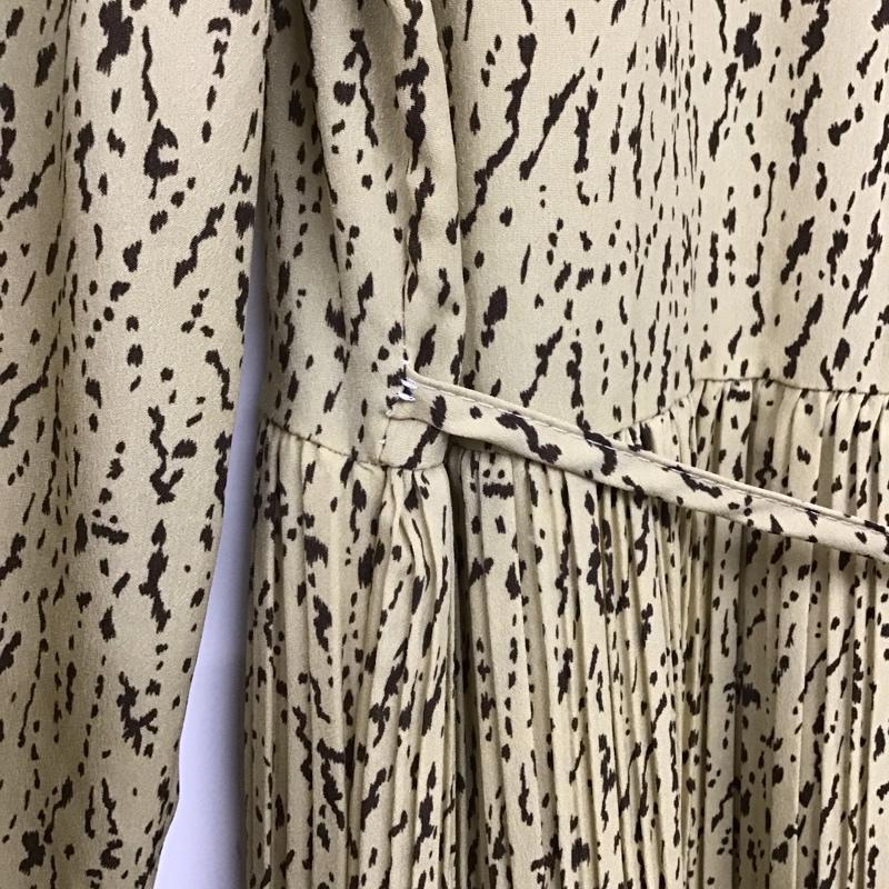 ｽﾘｰﾌｫｰﾀｲﾑ Three Four Time ワンピース ロングスカート セーラーカラー 長袖 M 総柄 黒 / ブラック / X ベージュ / ベージュ /  レディース USED 古着 中古 10142268