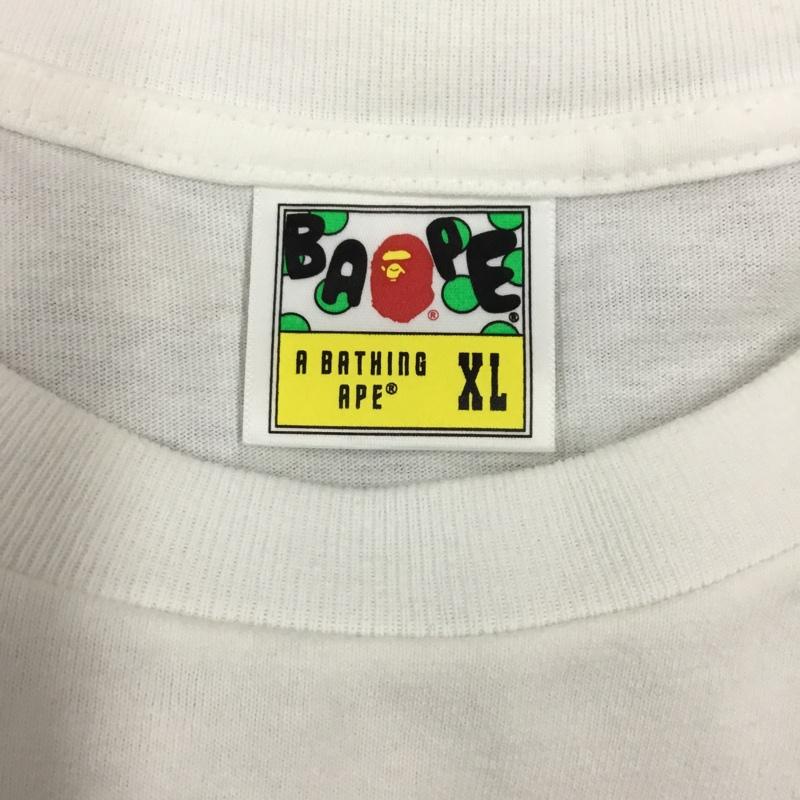 アベイシングエイプ A BATHING APE Tシャツ 半袖 BUSY WORKS XL プリント 白 / ホワイト /  メンズ USED 古着 中古 10117079