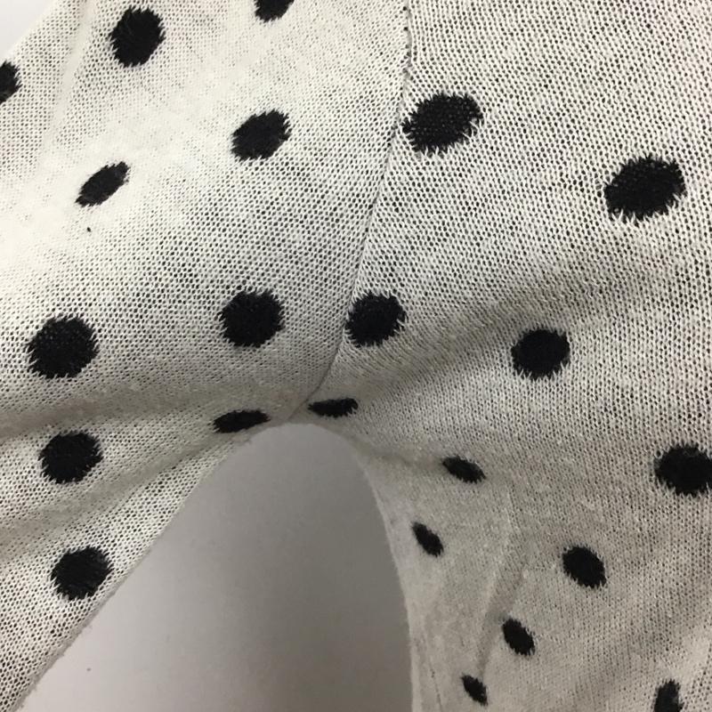 セシルマクビー CECIL McBEE カーディガン 長袖 クルーネック ドット 白 / ホワイト / X 黒 / ブラック /  レディース USED 古着 中古 10116762