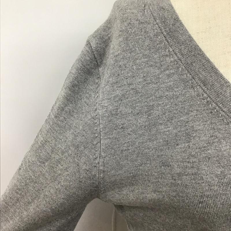 ザラ ZARA ニット、セーター 長袖 1509 125 803 Vネック S 無地 灰 / グレー /  レディース USED 古着 中古 10118467