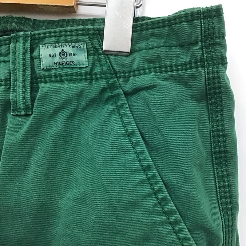 トミーヒルフィガー TOMMY HILFIGER パンツ ワークパンツ、ペインターパンツ ワークパンツ カジュアルパンツ ワイドパンツ ストレートパンツ 32インチ 無地 緑 / グリーン /  メンズ USED 古着 中古 10111099