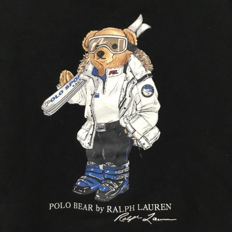 ポロラルフローレン POLO RALPH LAUREN トレーナー 長袖 長袖トレーナー スウェット クルーネック リブスウェットカットソー 3 プリント 黒 / ブラック /  ボーイズ USED 古着 中古 10116550