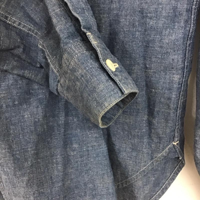 アボンタージ A VONTADE シャツ、ブラウス 長袖 長袖シャツ デニムシャツ ノーカラーシャツ M 無地 インディゴ / インディゴ /  メンズ USED 古着 中古 10134887