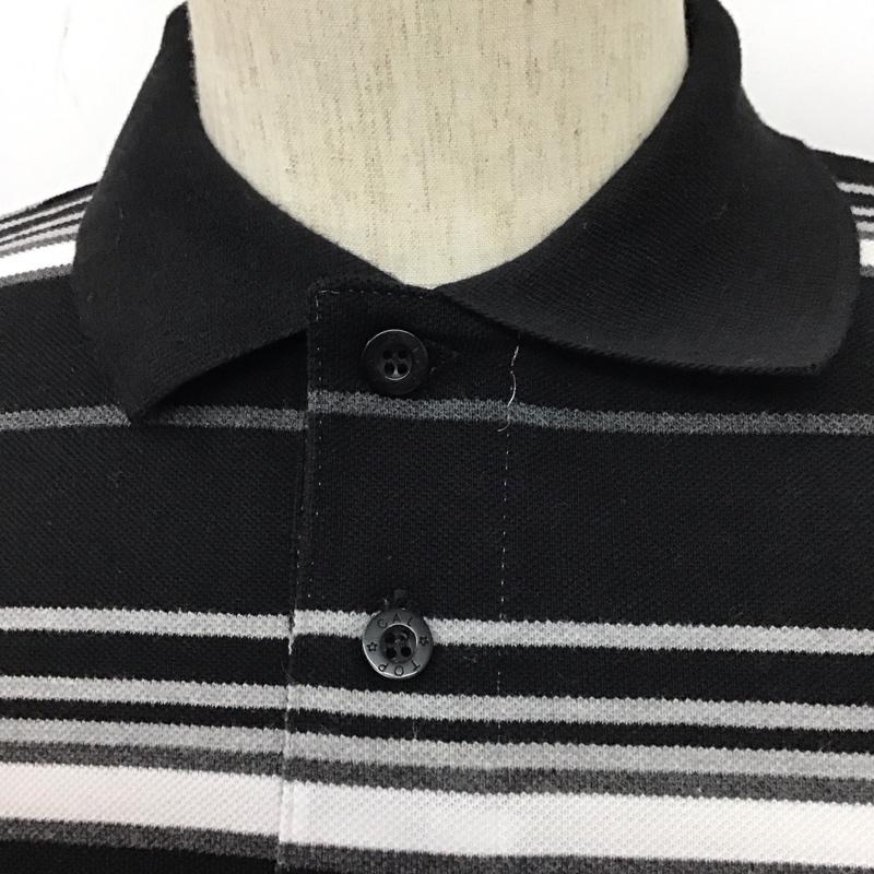 キャルトップ CALTOP ポロシャツ 半袖 S ボーダー柄 黒 / ブラック / X 白 / ホワイト / X 灰 / グレー /  メンズ USED 古着 中古 10111577