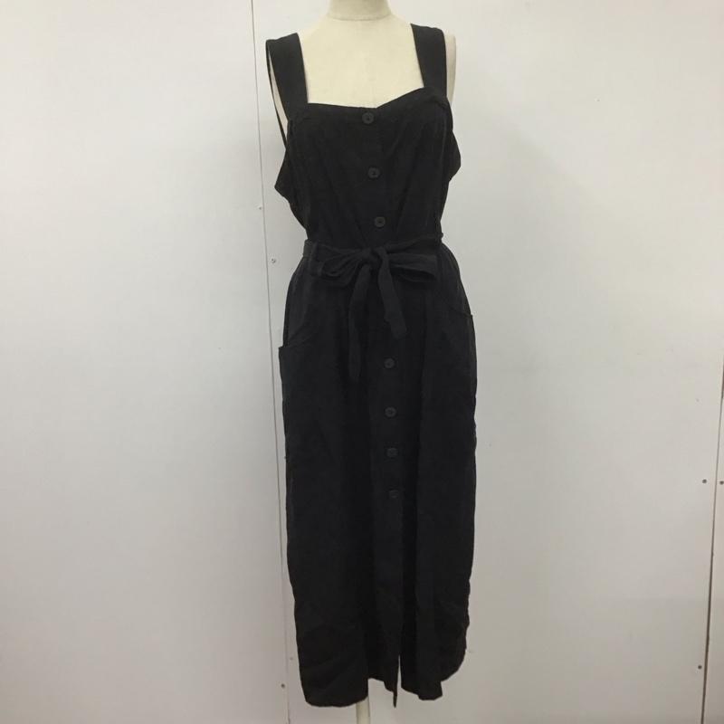 ザラティーアールエフ ZARA TRF ワンピース ロングスカート 4117 201 800 ノースリーブ フロントボタン L 無地 黒 / ブラック /  レディース USED 古着 中古 10108563