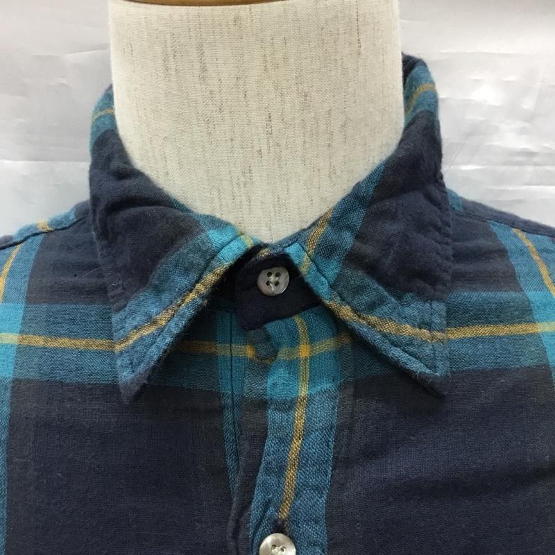 フォーティーファイブアールピーエム 45RPM シャツ、ブラウス 長袖 コットン ガーゼ 3 チェック 紺 / ネイビー / X 緑 / グリーン / X 橙 / オレンジ /  メンズ USED 古着 中古 10118962