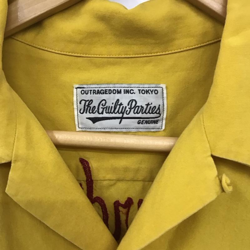 ギルティーパーティーズ GUILTYPARTIES シャツ、ブラウス 半袖 ワコマリア M ロゴ、文字 X 刺繍 黄 / イエロー /  メンズ USED 古着 中古 10129996