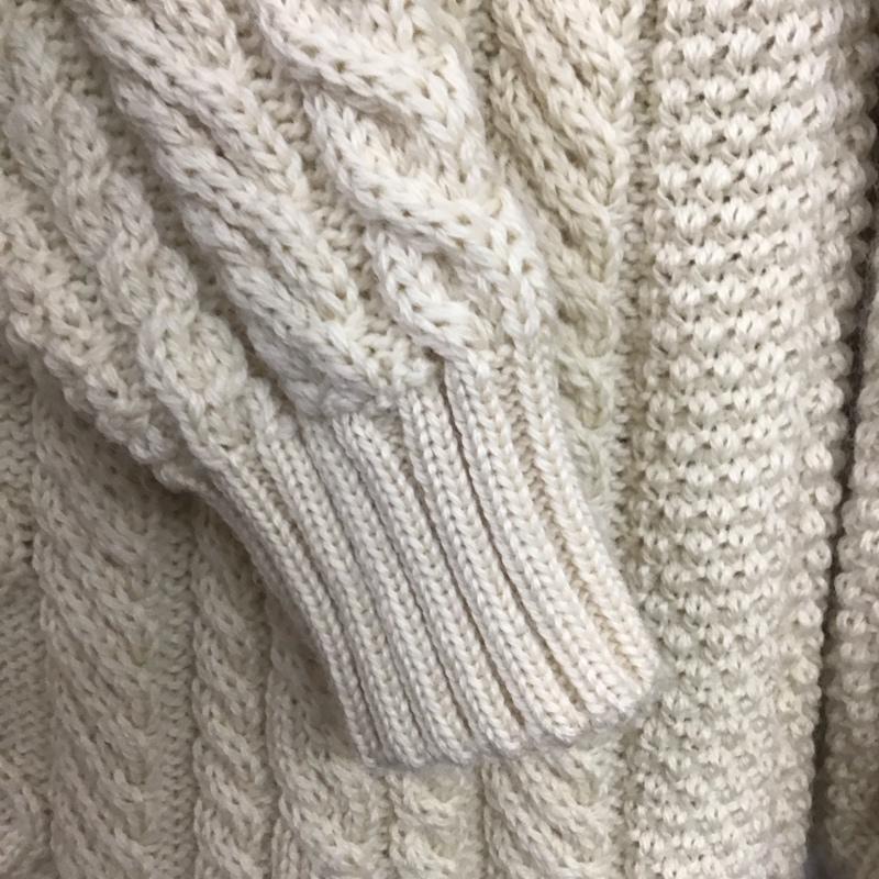 ガンジー ウーレンズ GUERNSEY WOOLLENS ニット、セーター 長袖 長袖ニットカットソー クルーネック セーター M 総柄 白 / ホワイト / X 紺 / ネイビー /  メンズ USED 古着 中古 10141474