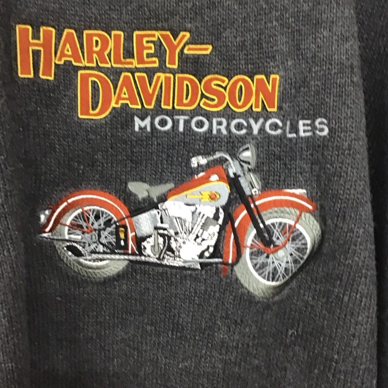 ハーレーダビッドソン Harley-Davidson ニット、セーター 長袖 長袖ニットカットソー クルーネック セーター ロゴ、文字 灰 / グレー /  メンズ USED 古着 中古 10140510