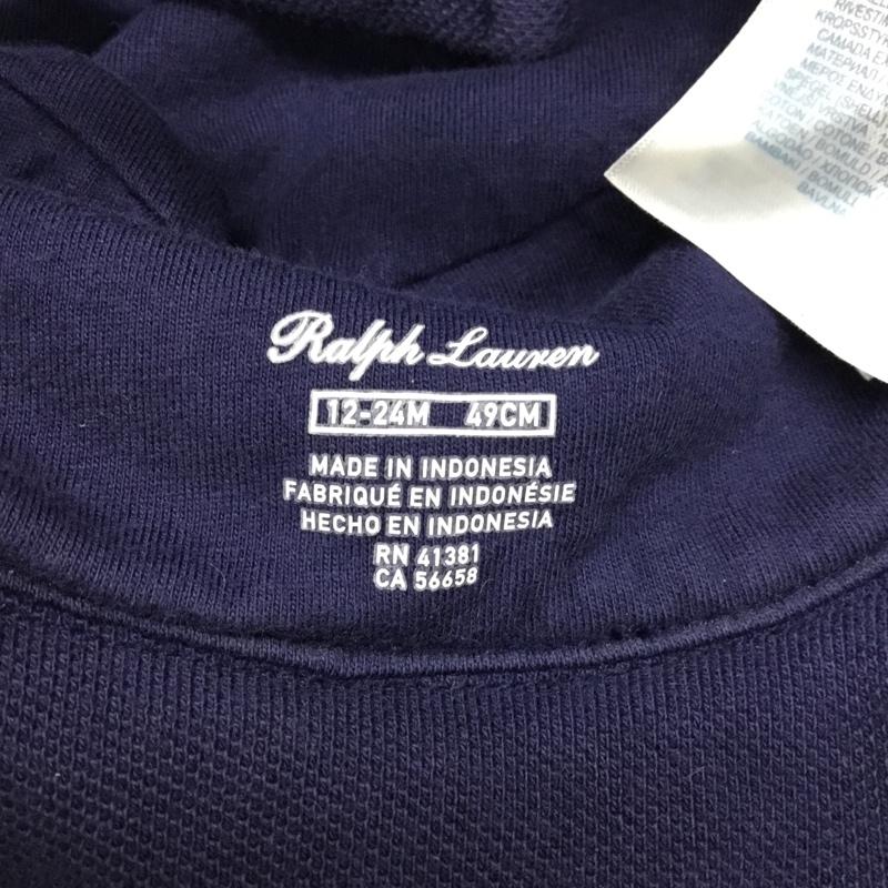 ラルフローレン RALPHLAUREN 帽子 ハット ポニー コットン ベビー 12-24M 49cm 総柄 紺 / ネイビー /  ガールズ USED 古着 中古 10106699