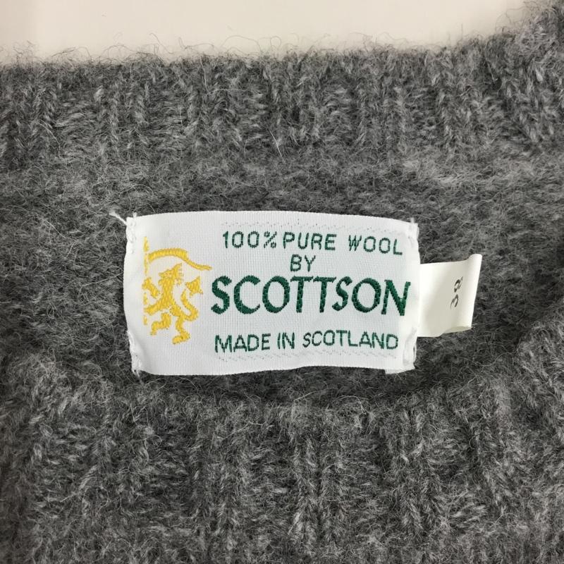 古着 USED ニット、セーター 長袖 長袖ニットカットソー ニット セーター クルーネックニット scottson 38 無地 灰 / グレー /  メンズ USED 古着 中古 10118631