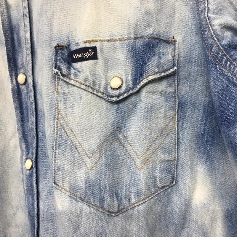 ラングラー Wrangler シャツ、ブラウス 長袖 長袖シャツ 無地シャツ カラーシャツ デニムシャツ 80s 90s ロゴ、文字 インディゴ / インディゴ /  メンズ USED 古着 中古 10141884