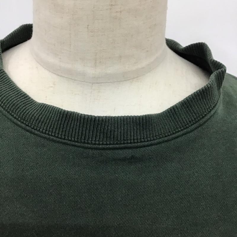 コロンビア Columbia トレーナー 長袖 長袖トレーナー スウェット クルーネック リブスウェットカットソー L ロゴ、文字 緑 / グリーン /  メンズ USED 古着 中古 10124099