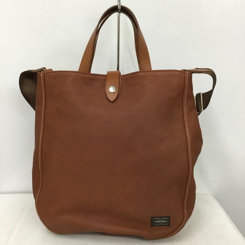 ポーター PORTER ショルダーバッグ ショルダーバッグ CISCO シスコ トートバッグ 2WAY レザー ロゴ、文字 茶 / ブラウン /  メンズ USED 古着 中古 10145198