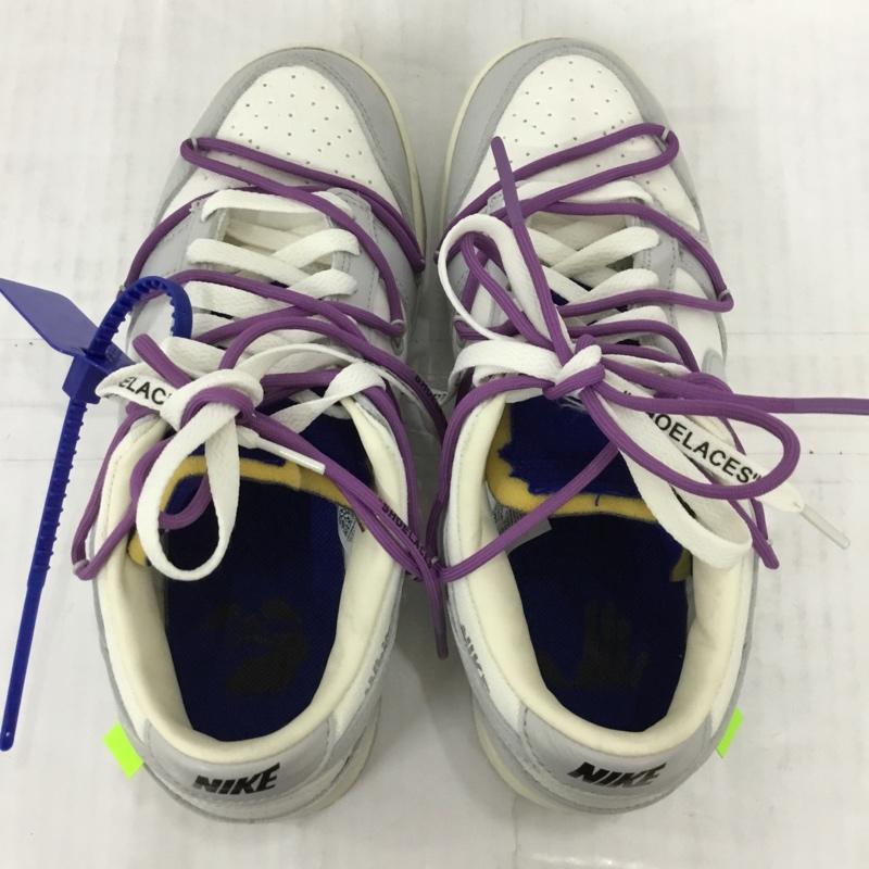 ナイキ NIKE スニーカー スニーカー DM1602-107 DUNK LOW OFF-WHITE 26cm 箱有 26.0cm ロゴ、文字 白 / ホワイト / X 灰 / グレー / X 紫 / パープル /  メンズ USED 古着 中古 10109884