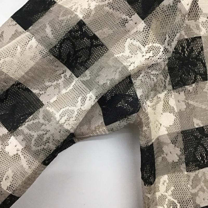 ザラ ZARA ワンピース ロングスカート 3067 312 064 チュール シースルー 長袖 Vネック S 花柄 黒 / ブラック / X ベージュ / ベージュ /  レディース USED 古着 中古 10138669