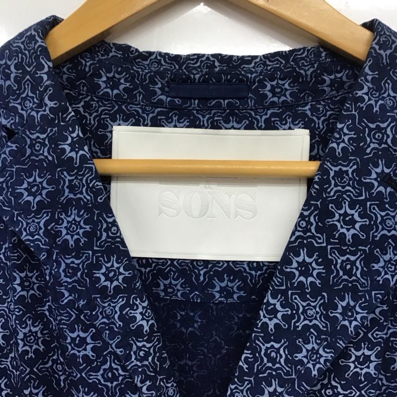 ユナイテッドアローズアンドサンズ UNITED ARROWS & SONS ジャケット、上着 ジャケット、ブレザー 5522-218-0066 長袖ジャケット アウター 薄手 L プリント 青 / ブルー /  メンズ USED 古着 中古 10138555