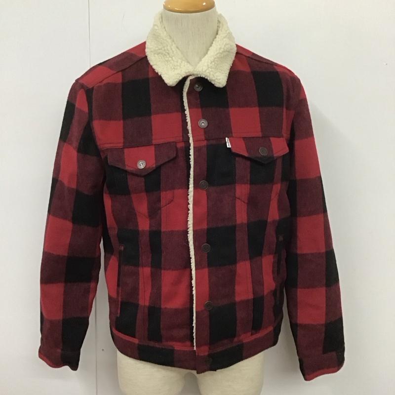 リーバイストラウスアンドコー Levi Strauss & co. ジャケット、上着 ジャンパー、ブルゾン アウター チェックジャケット ボアジャケット カラージャケット M チェック 黒 / ブラック / X 赤 / レッド /  メンズ USED 古着 中古 10107676