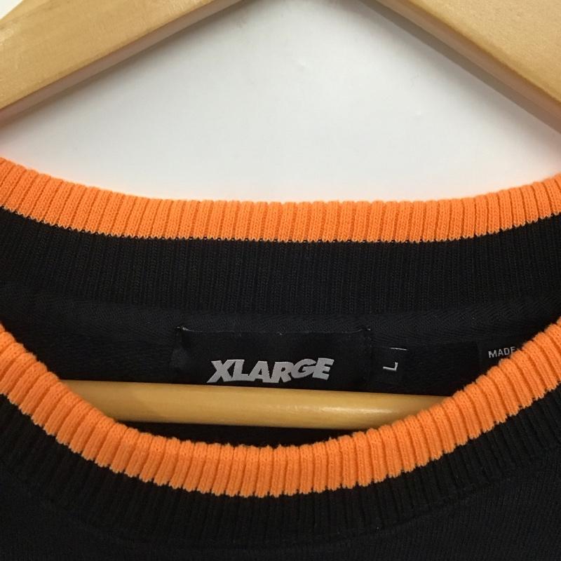 エクストララージ XLARGE トレーナー 長袖 長袖トレーナー スウェット クルーネック プルオーバー L ロゴ、文字 黒 / ブラック /  メンズ USED 古着 中古 10141514