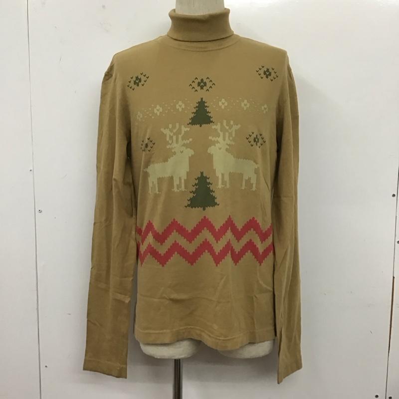 ドルチェアンドガッバーナ DOLCE&GABBANA カットソー 長袖 長袖カットソー プリントカットソー タートルネック 36 プリント ベージュ / ベージュ /  メンズ USED 古着 中古 10127741